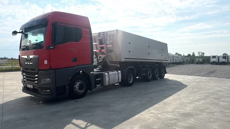 MAN TGX z naczepą wanną – transport kruszyw Działoszyce